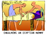 A mummy being embalmed (like Joseph was)